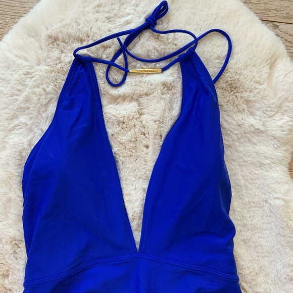 Ted Baker Bright Blue Halter Swimsuit Size 12 - Picture 2 of 6